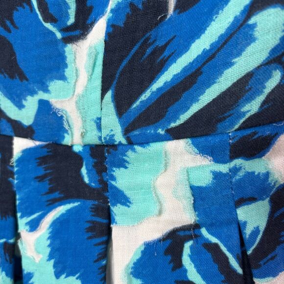 Porridge Anthropologie Blue Roses Floral Dress 2 Pleats Cottage Tea Garden Party - Picture 5 of 15